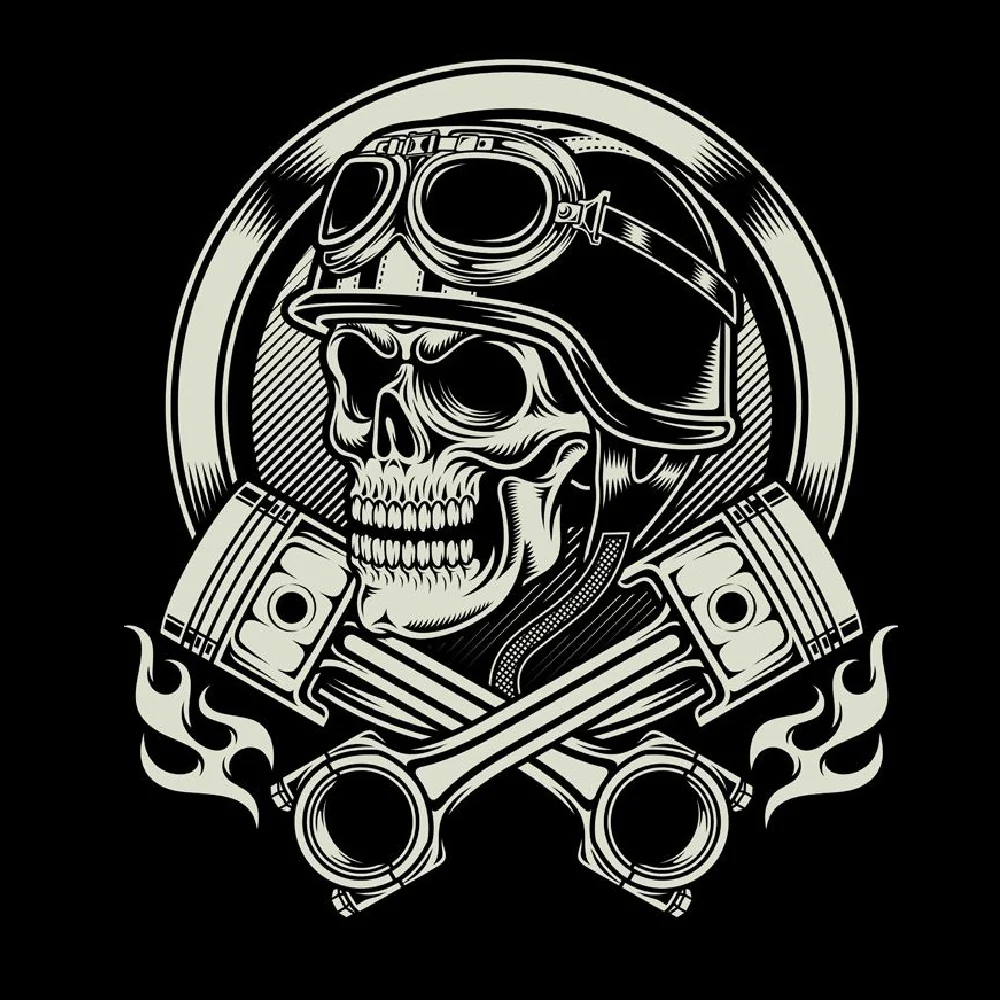 VETOKETJUHUPPARI MUSTA vauhti - SKULL (00 82) - Image 4