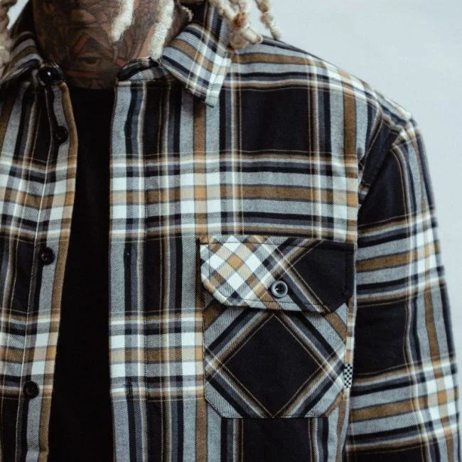 VUORELLINEN FLANELIPAITA - FLANNEL CHECKED OVERSHIRT MUSTARD - Image 3